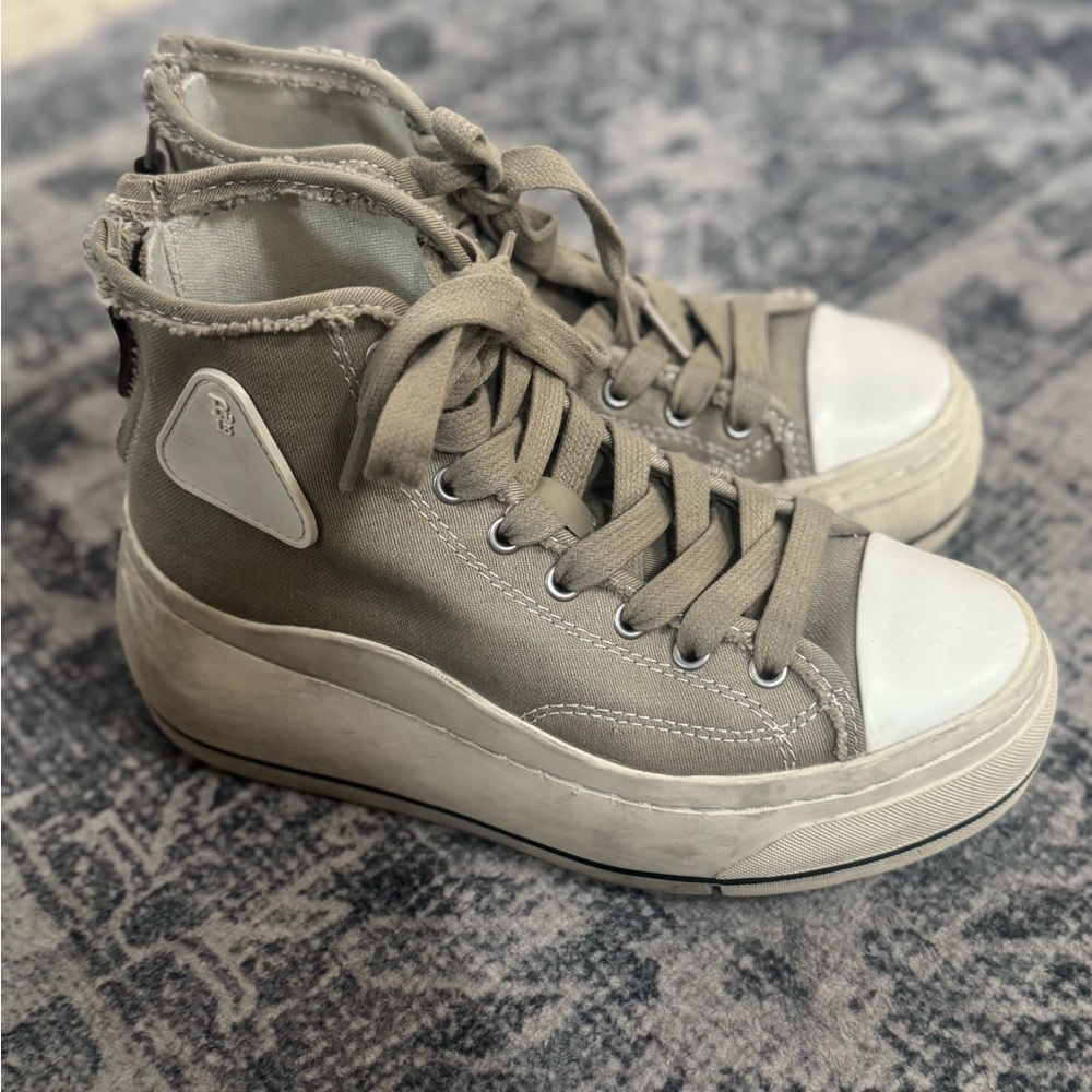 R13 Women's Beige High-Top Sneakers - Picture 4 of 5